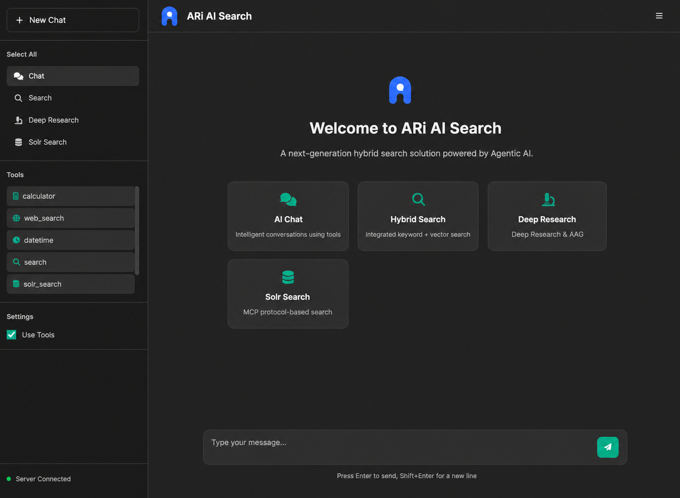 ARi Search interface